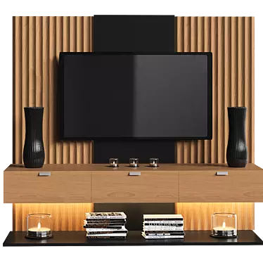 Modern TV Wall Unit - 3D Model 3D model image 1 