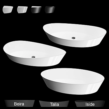 Elegant Washbasins: AURA Iside, Talia, Beira 3D model image 1 