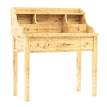 Classic Oak Writing Desk 3D model image 1 