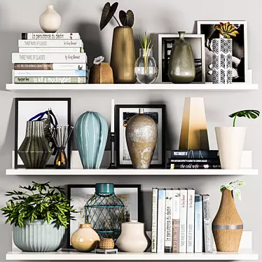Elegant Decorative Shelves 3D model image 1 