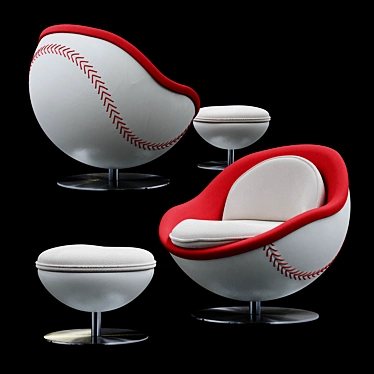 Home Run Rocker: The Ultimate Baseball Lounge Chair! 3D model image 1 