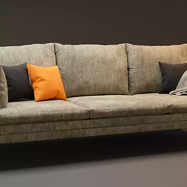 Elegant Grey Sofa: Modern and Minimalistic 3D model image 1 