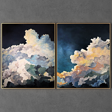 Modern Frames Collection: 2 Texture-rich Painting Frames 3D model image 1 