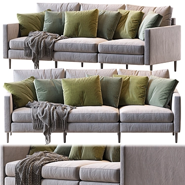 Modular 3-Seat Sofa, Stylish Design 3D model image 1 