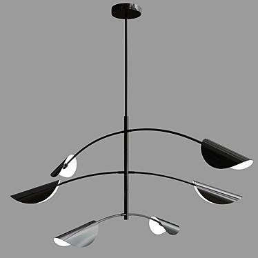 Sleek Metal LED Pendant - Movile 3D model image 1 