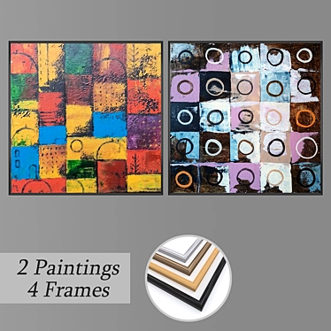 Modern Wall Art Set with Multiple Frame Options 3D model image 1 