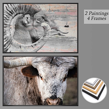 Elegant Wall Art Set with Multiple Frame Options 3D model image 1 