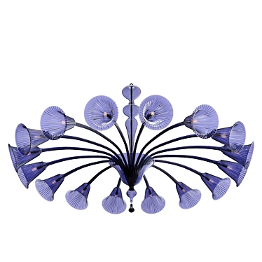 Vintage Venini Chandelier: Sensational Blue Glass 3D model image 1 