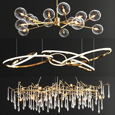 Elegant Orion Pendant Chandelier 3D model image 1 