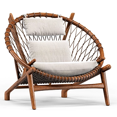 Dovetail Bison Chair: Sophisticated and Comfortable 3D model image 1 