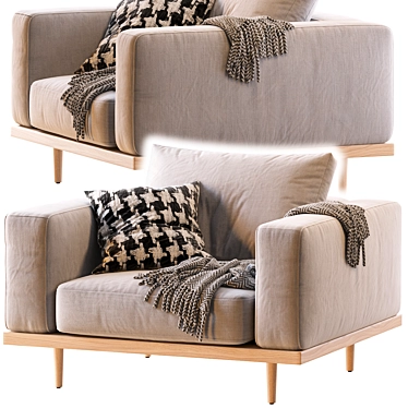 Elegant Newport Armchair 3D model image 1 