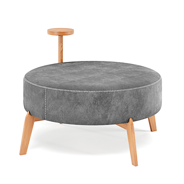 Velvet Round Pouf by Very Wood 3D model image 1 