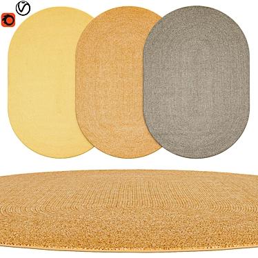 Premium Oval Rugs for Stylish Décor 3D model image 1 