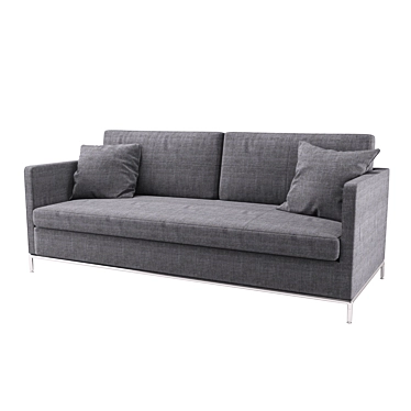 Sleek Comfort: Flat Sofa 3D model image 1 