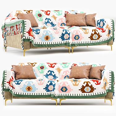 Elegant Capri Sofa: Stylish Decorative Cover 3D model image 1 