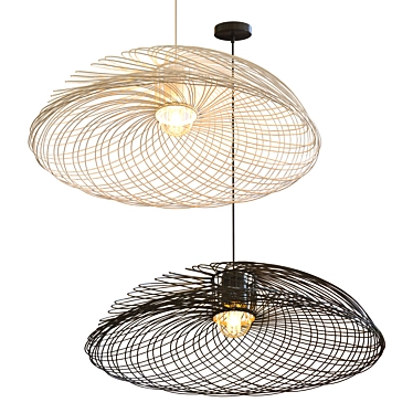 Natural Elegance Rattan Pendant 3D model image 1 