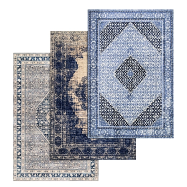 Elegant Texture Carpets Set 3D model image 1 
