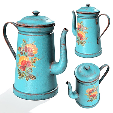 Vintage Grunge Coffee Pot 3D model image 1 