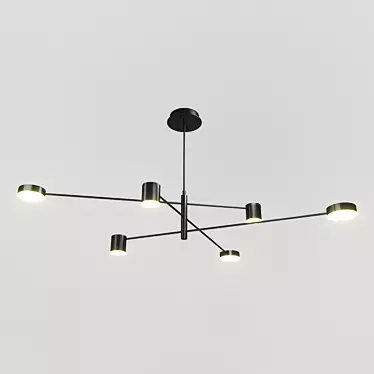 Modern Black Metal Pendant Light 3D model image 1 