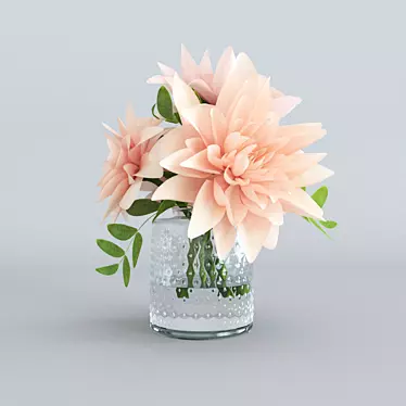 Vibrant Dahlias in a Vase 3D model image 1 