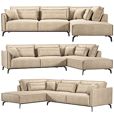 Modern Creta Corner Sofa Set 3D model image 1 