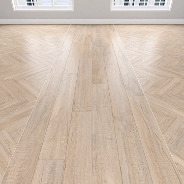 Oak Parquet: Herringbone, Linear, Chevron 3D model image 1 