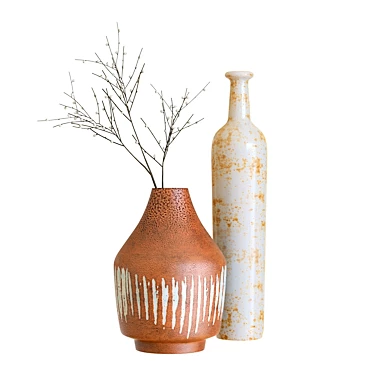 Modern Ceramic Vases: Euclid & Scoville 3D model image 1 