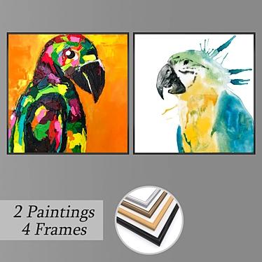 Modern Wall Art Set with Multiple Frames 3D model image 1 