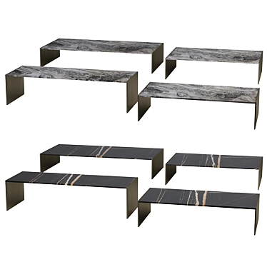 Sleek Modern Marble Coffee Table 3D model image 1 