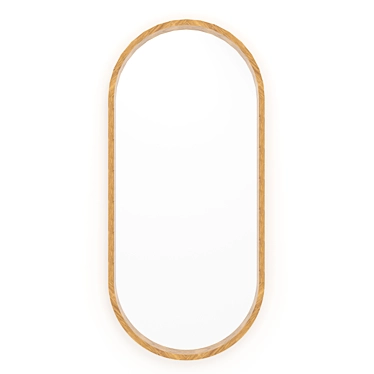 Elegant Ash Capsule Oval Mirror 3D model image 1 