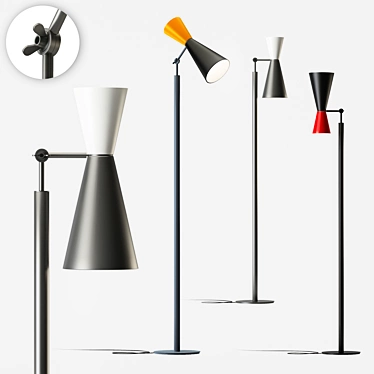 Le Corbusier Parliament Floor Lamp 3D model image 1 