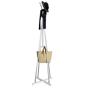 Sleek White Hanger Stand 3D model image 1 