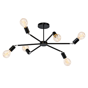  Modern Black Sputnik Ceiling Light 3D model image 1 