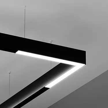 Sleek Black Track Pendant Light 3D model image 1 