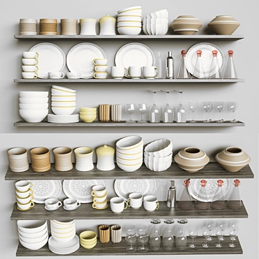 Sleek Kitchen Accessories Set 3D model image 1 