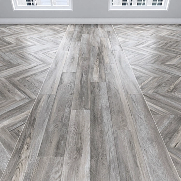 Versatile Oak Parquet Collection: Herringbone, Linear & Chevron 3D model image 1 