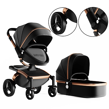 Babyfond Pram Stroller: Stylish and Convenient 3D model image 1 