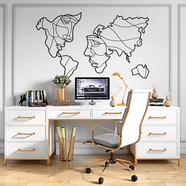 Sleek Office Furniture Set 3D model image 1 