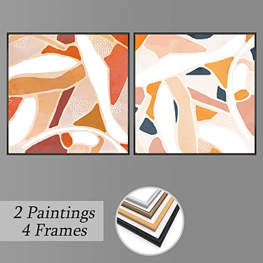 Modern Wall Art Set with Multiple Frames 3D model image 1 