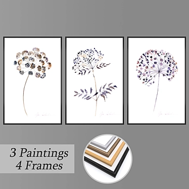 Versatile Set of Wall Paintings 3D model image 1 