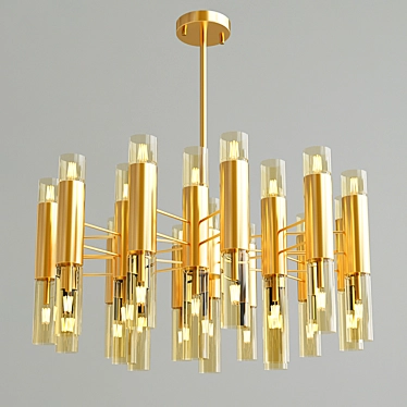 Luxury Odeon Gold Chandelier 3D model image 1 