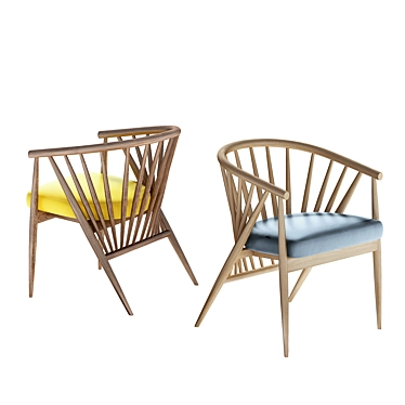 Genny Ash Chair: Elegant Comfort 3D model image 1 
