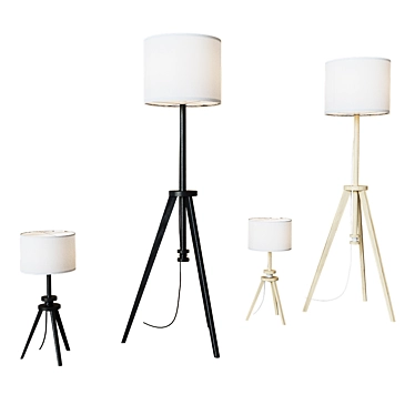 Lauters Floor Lamp | Brown Ash/White 3D model image 1 