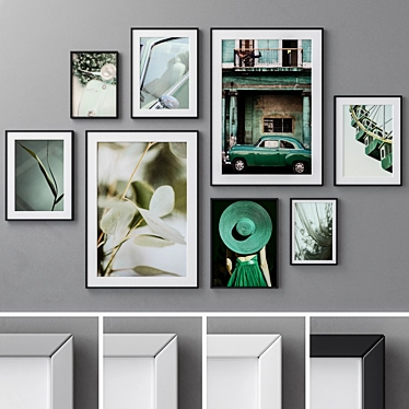 Abstract Modern Art Frames Set 3D model image 1 