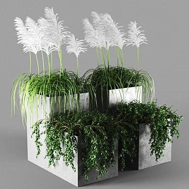 Urban Oasis: Potted Greenery 3D model image 1 