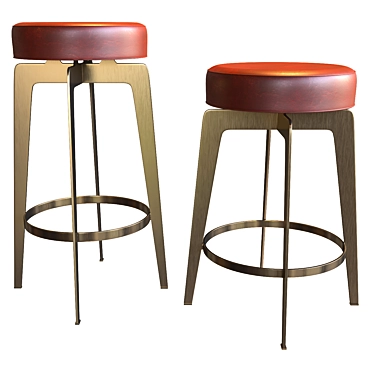 Hayden Brown Round Counter Stool 3D model image 1 