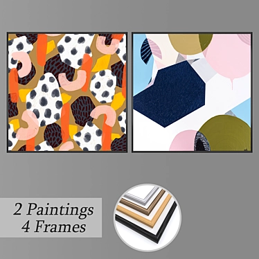 Modern Wall Art Set with Multiple Frame Options 3D model image 1 