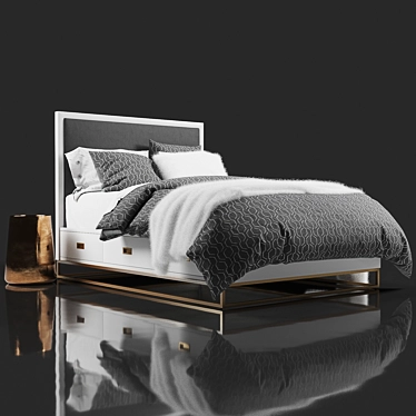 Avalon Storage Bed: Stylish and Functional 3D model image 1 