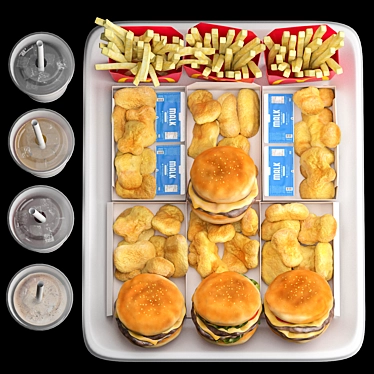 QuickServe Hamburger Set 3D model image 1 