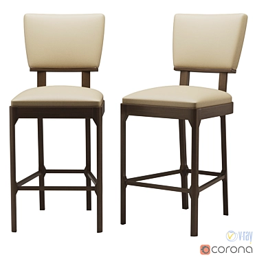 Elegant Christian Liaigre Stool 3D model image 1 